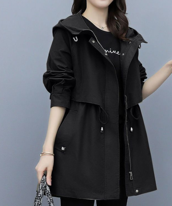 Lisa | Long waterproof trench coat with hood