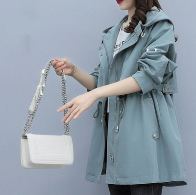 Lisa | Long waterproof trench coat with hood