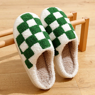 Ludovica | Checked fleece slippers