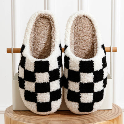 Ludovica | Checked fleece slippers