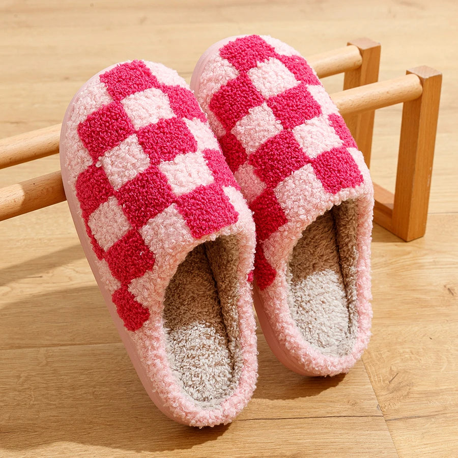 Ludovica | Checked fleece slippers