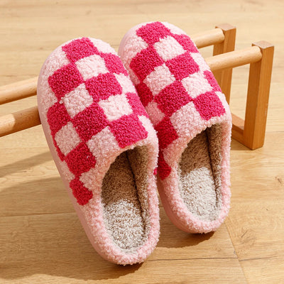 Ludovica | Checked fleece slippers
