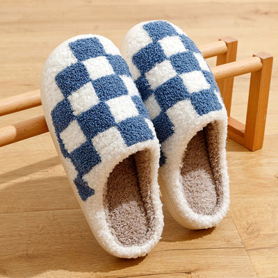 Ludovica | Checked fleece slippers
