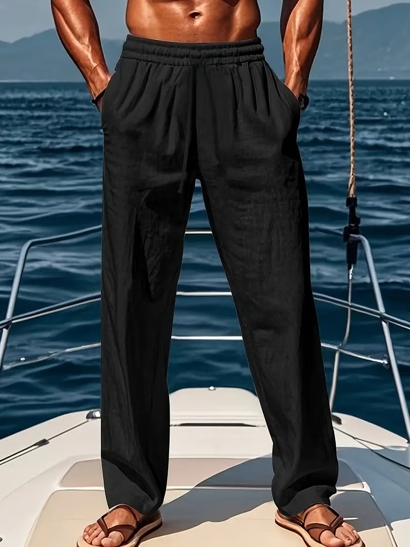 Luxe Linen | Men's Pants - Wide Cut, Breathable Fabric for Casual and Business Wear-2