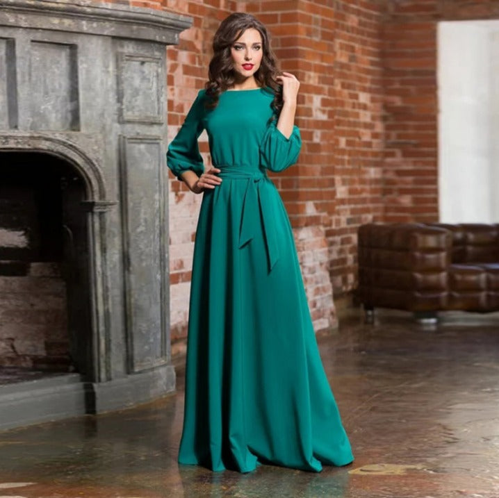 Maria | Elegant Long Sleeve Maxi Dress