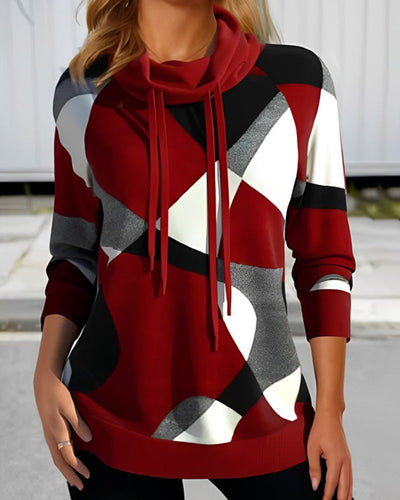 Maria | Geometric long sleeved hoodie