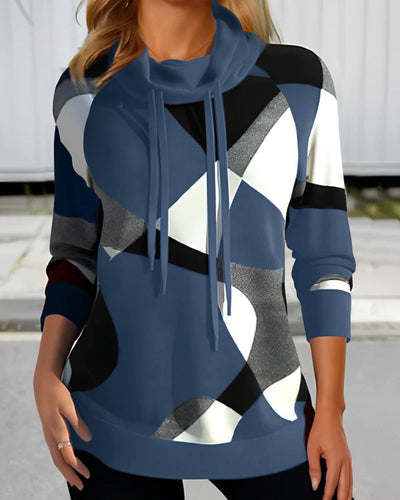 Maria | Geometric long sleeved hoodie