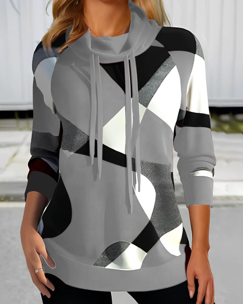 Maria | Geometric long sleeved hoodie