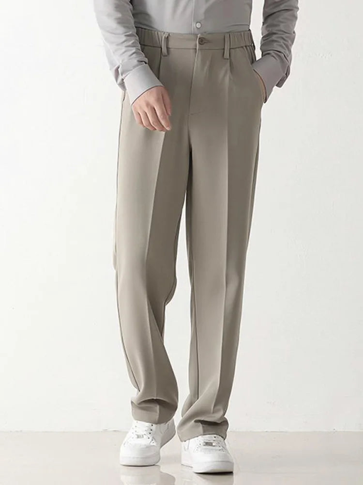 Men's Draped Formal Pants - Relaxed Fit Tailored Trousers for Business and Casual Wear 2