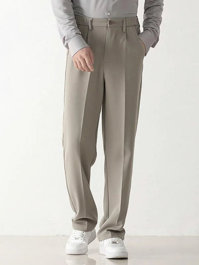 Men's Draped Formal Pants - Relaxed Fit Tailored Trousers for Business and Casual Wear 2