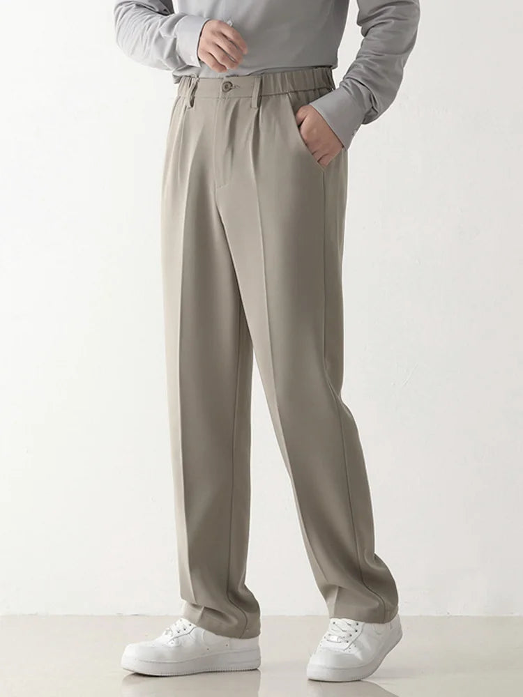 Men's Draped Formal Pants - Relaxed Fit Tailored Trousers for Business and Casual Wear 3