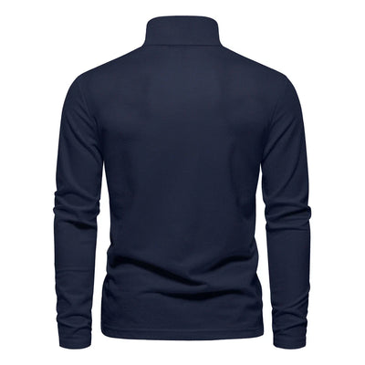 Frank | Long Sleeve Polo Shirt - Cotton Blend, Men's Golf Shirt-3
