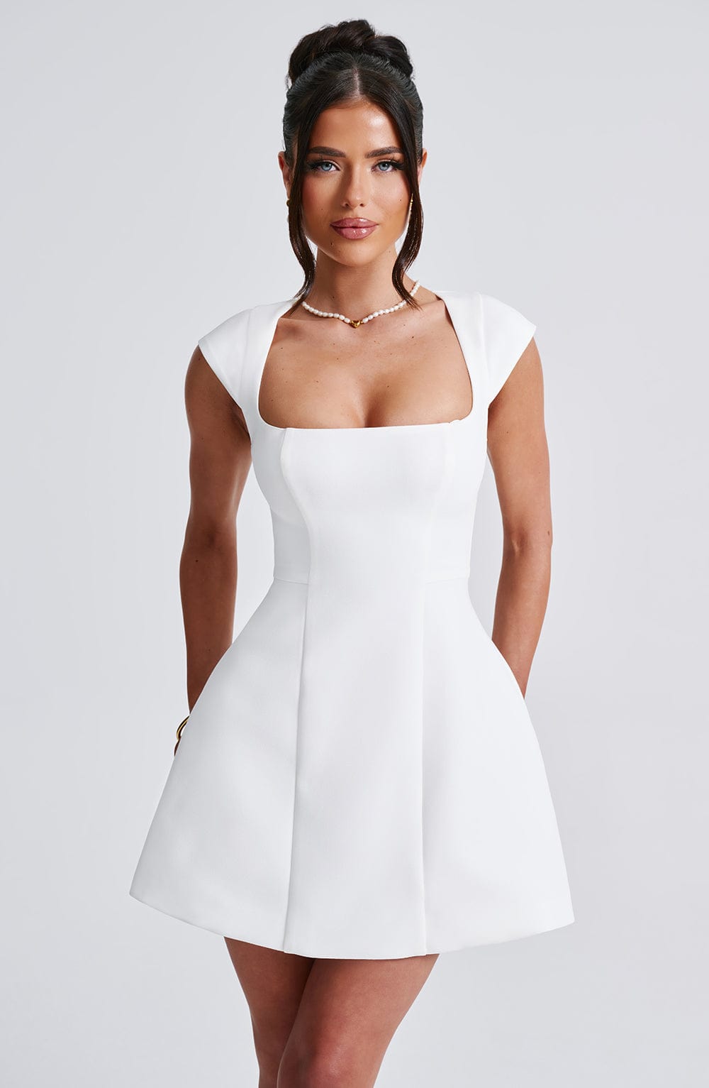 Nicole | Stylish Ivory Mini Dress
