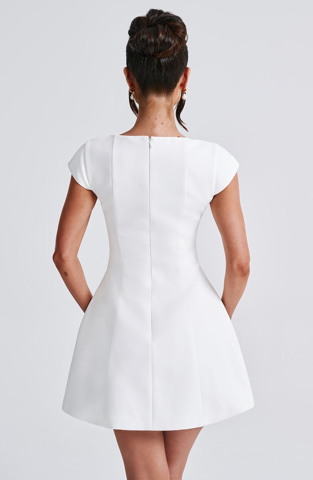 Nicole | Stylish Ivory Mini Dress
