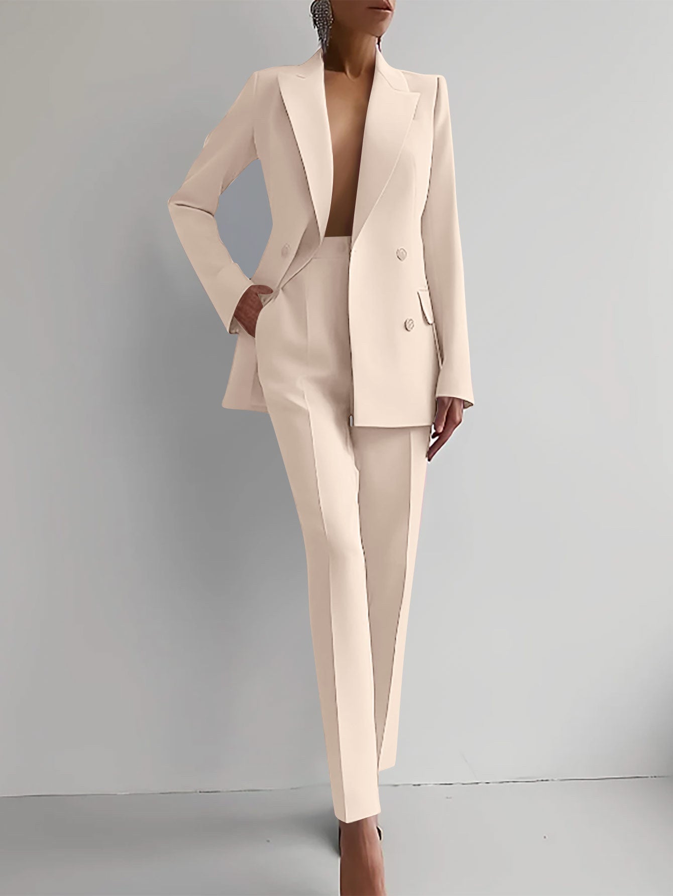 Liza | Women Suit Set – Double-Breasted Blazer and Tapered Pants 5