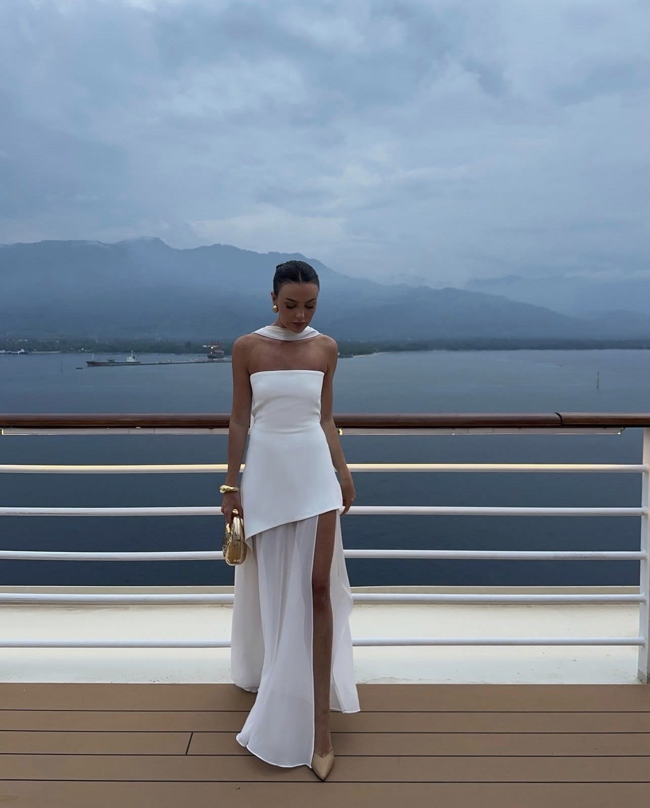 Danica | Black Maxi Dress for Women - Strapless Asymmetrical Long Dress 2