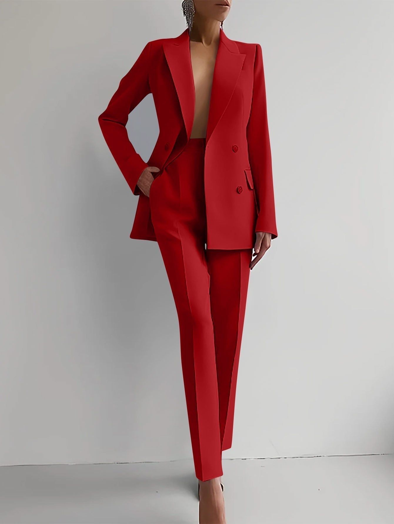 Variant image for Liza | Women Suit Set – Double-Breasted Blazer and Tapered Pants-16