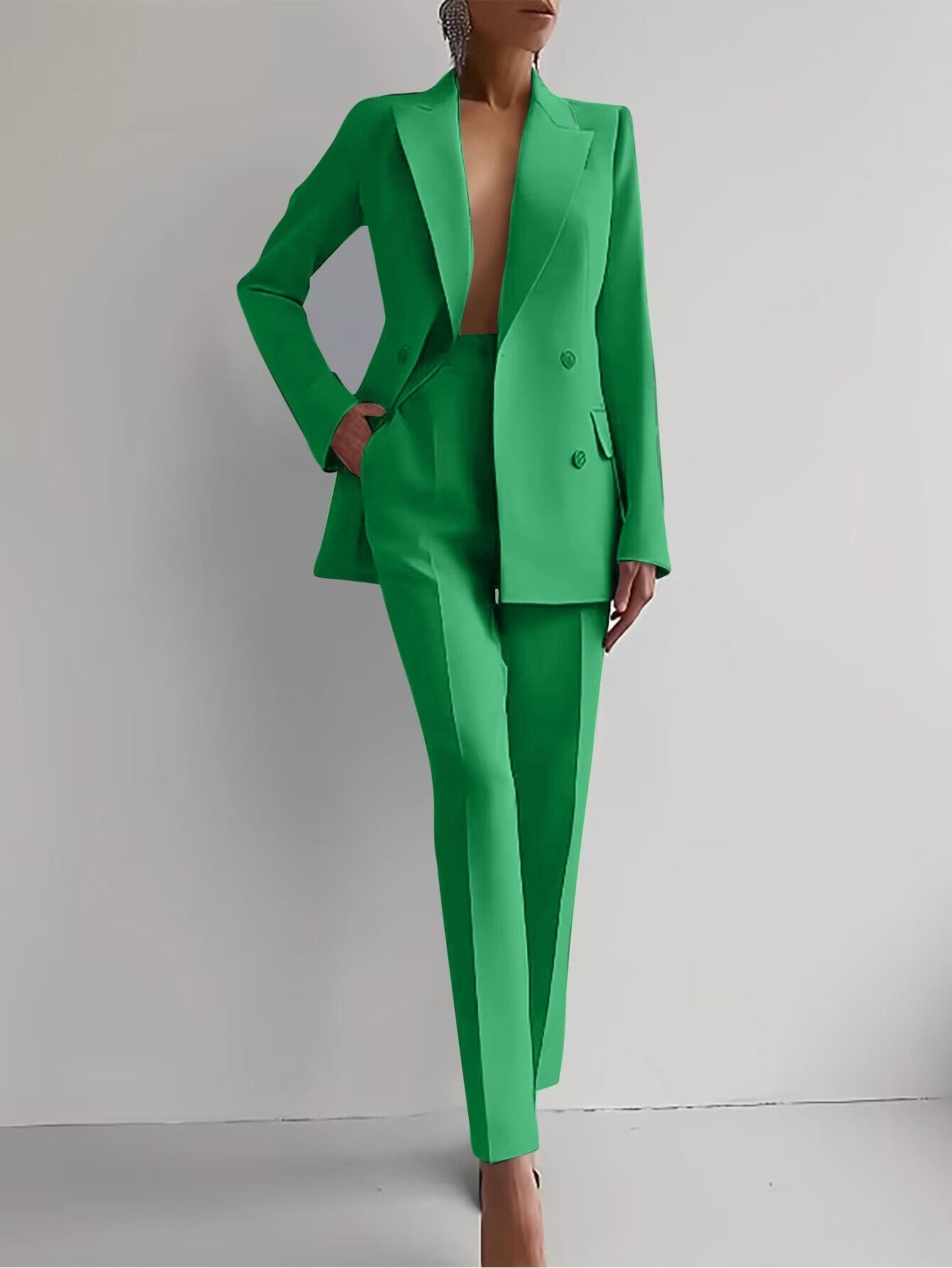Variant image for Liza | Women Suit Set – Double-Breasted Blazer and Tapered Pants-31