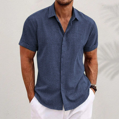 OLIVER | Short-sleeved shirt made of cotton and linen