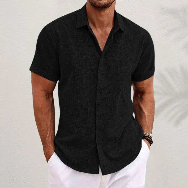 OLIVER | Short-sleeved shirt made of cotton and linen