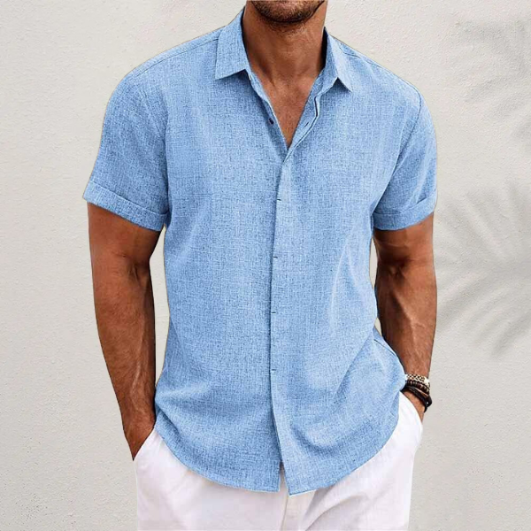 OLIVER | Short-sleeved shirt made of cotton and linen