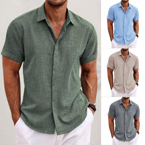 OLIVER | Short-sleeved shirt made of cotton and linen