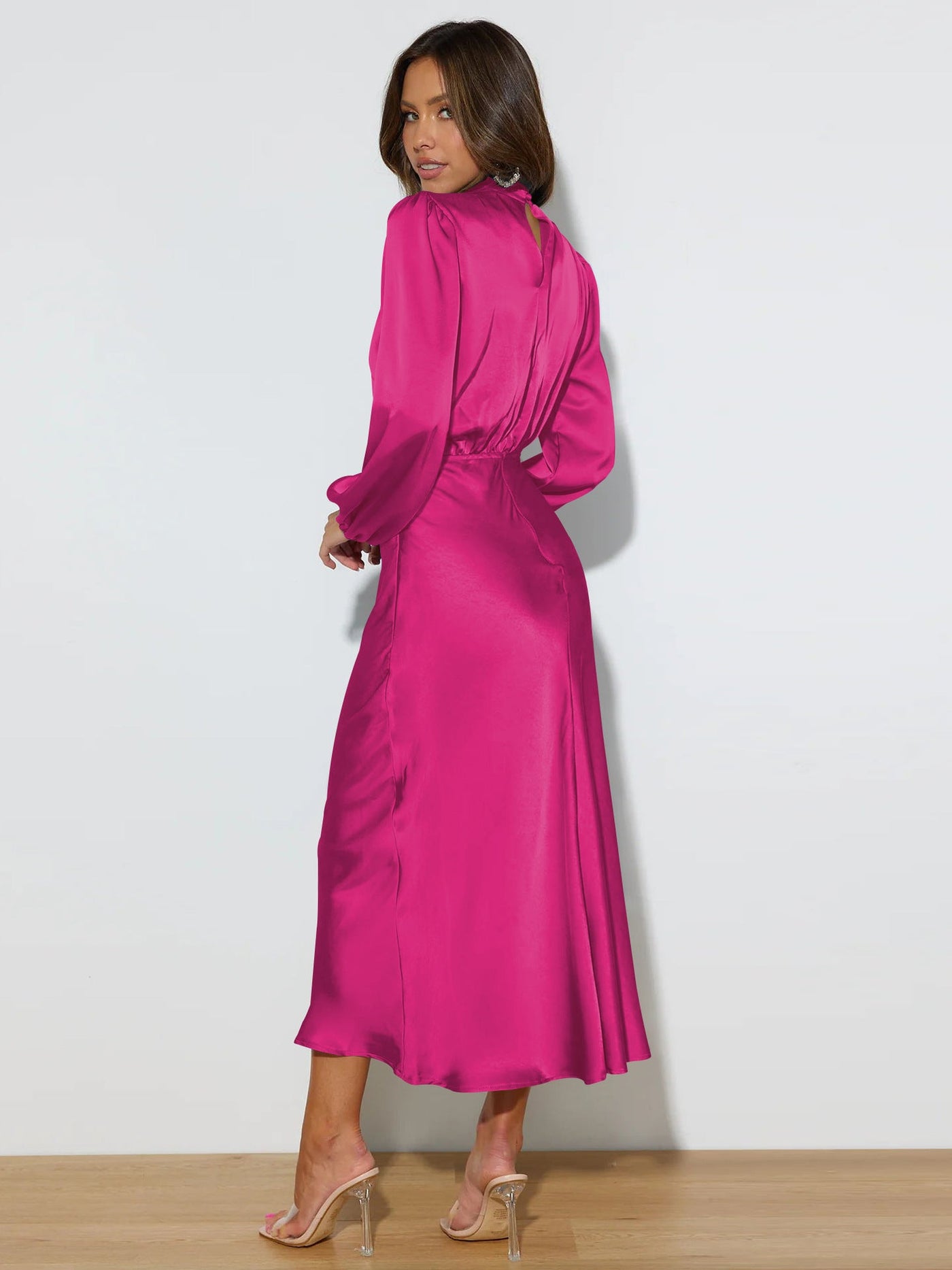 Delphina | Satin Sleeve Dress