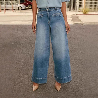 Layla | Retro Royal Wide Leg  Mom Jeans