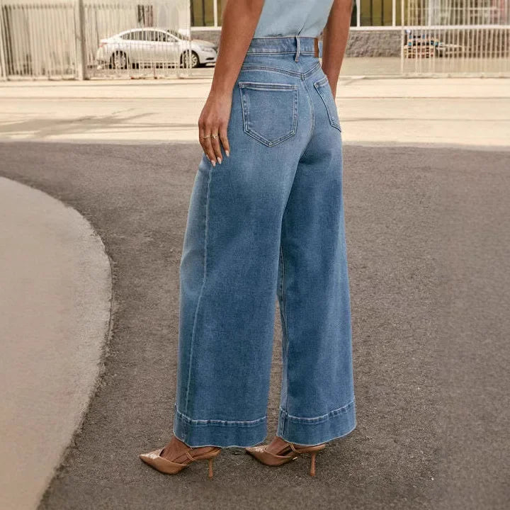 Layla | Retro Royal Wide Leg  Mom Jeans