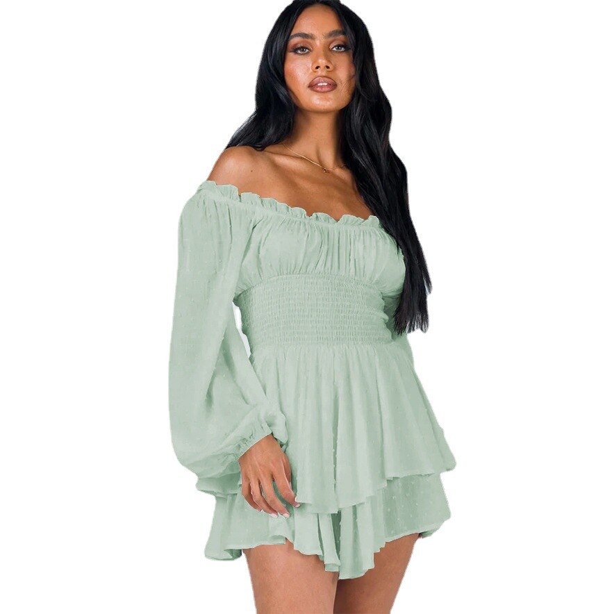 Ria | Elegant Off the Shoulder Dress with Sleeves