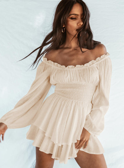 Ria | Elegant Off the Shoulder Dress with Sleeves