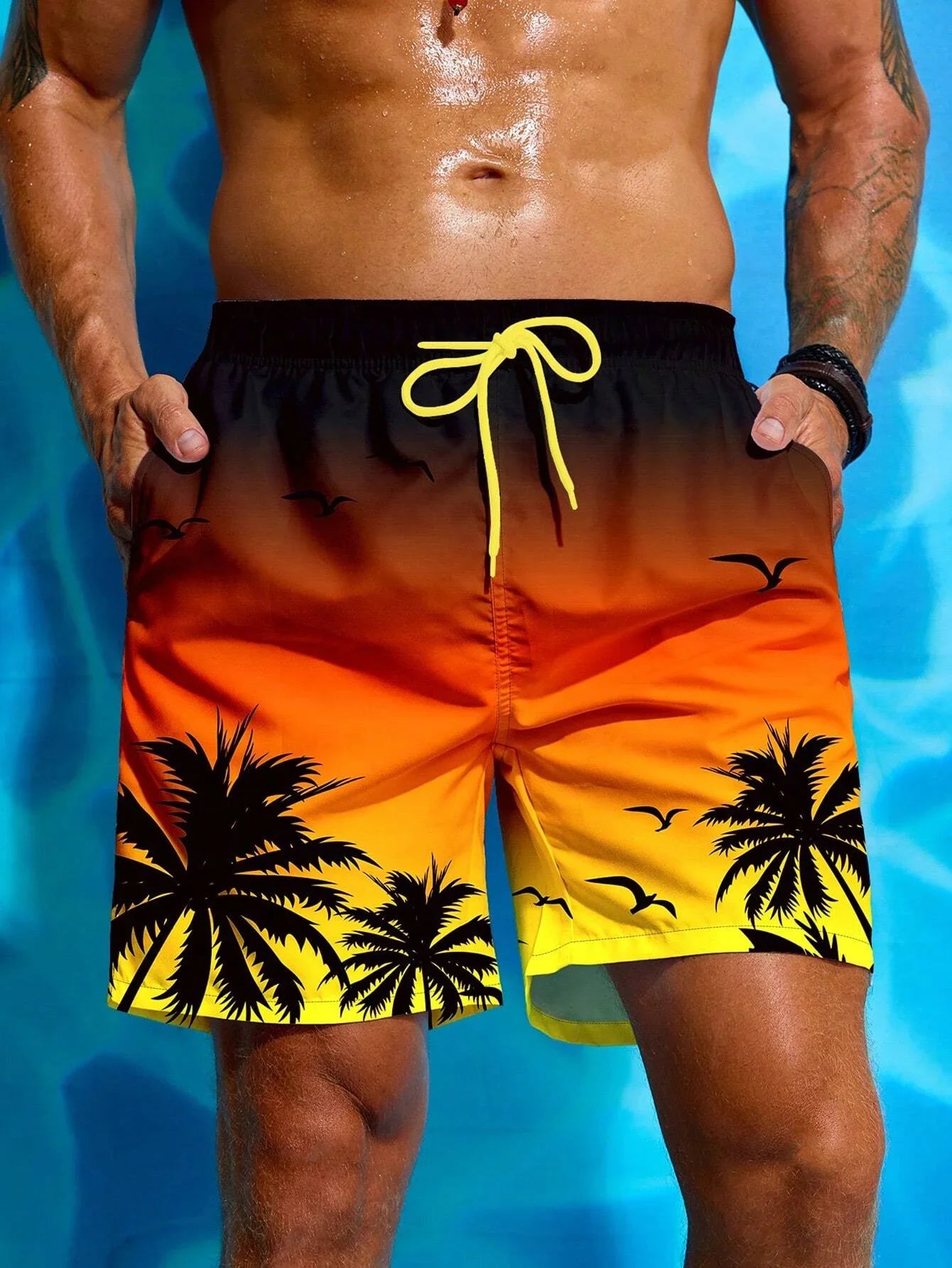 Palm Paradise | Men's Swim Shorts with Tropical Print 3