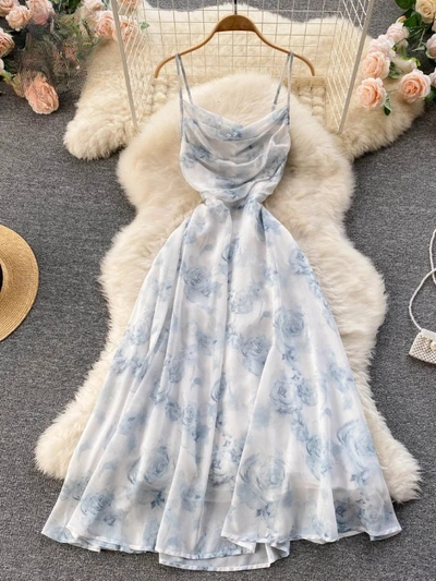 Bella | Floral Spaghetti Strap Summer Dress