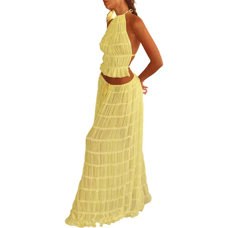 Variant image for Lilou | Maxi Dress Set for Women - Elegant Two-Piece Long Dress-17