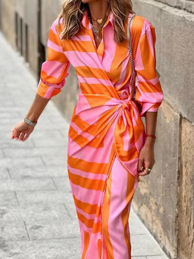 Atlanta | Striped Midi Shirt Dress