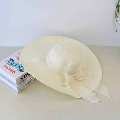 Variant image for Sunny | Wide Brim Straw Hat for Women - Elegant Beach Hat with Bowknot Design-4