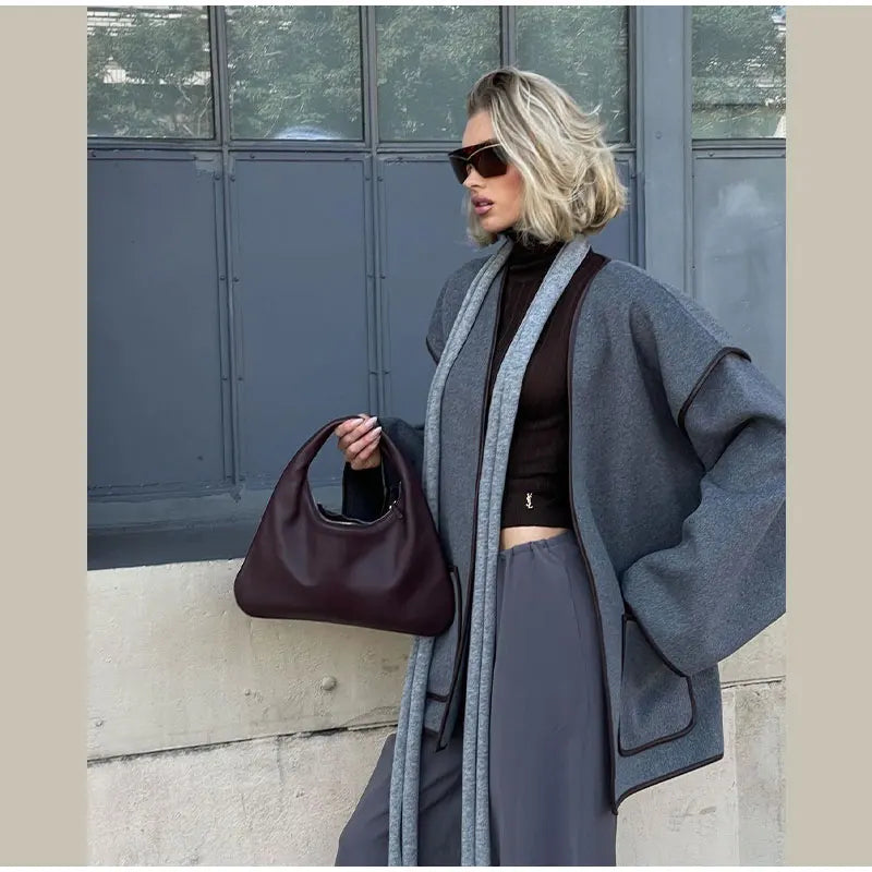 Charlotte | Modern Style Wool V-neck Coat