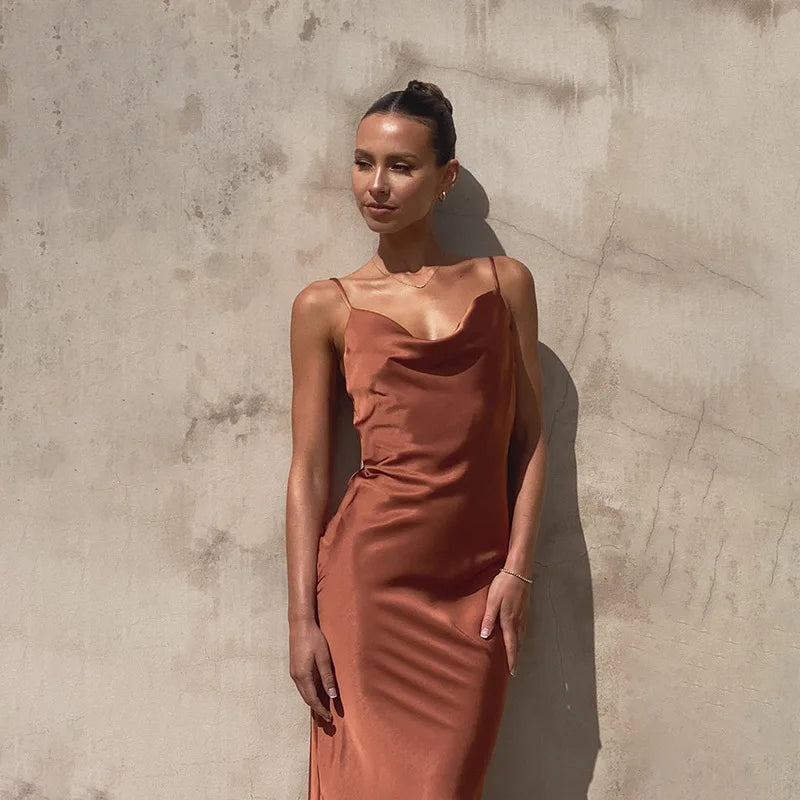 Leonie | Long satin dress