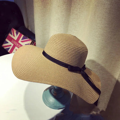 Variant image for Sunny | Wide Brim Straw Hat for Women - Elegant Beach Hat with Bowknot Design-2