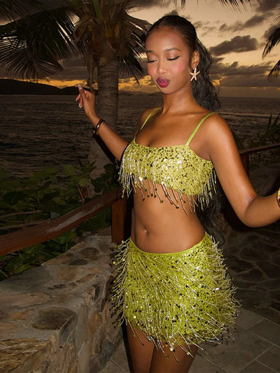 Shiny Sequin Tassel | Ladies Bikini Set-1