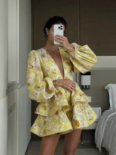 Matilda | Flowered ruffle dress