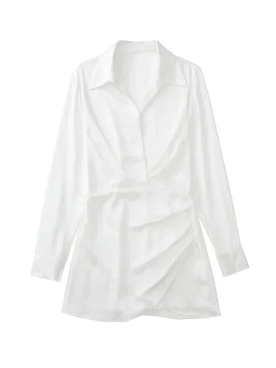 Sabine | Satin evening dress with V-neck