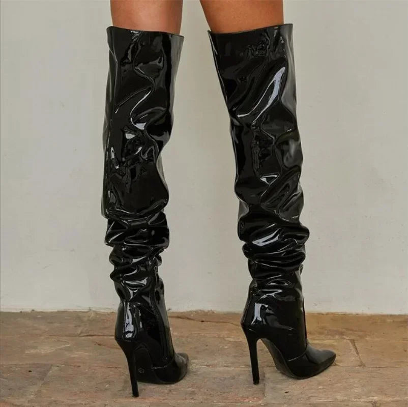 Sabrina | Elegant leather over the knee boots