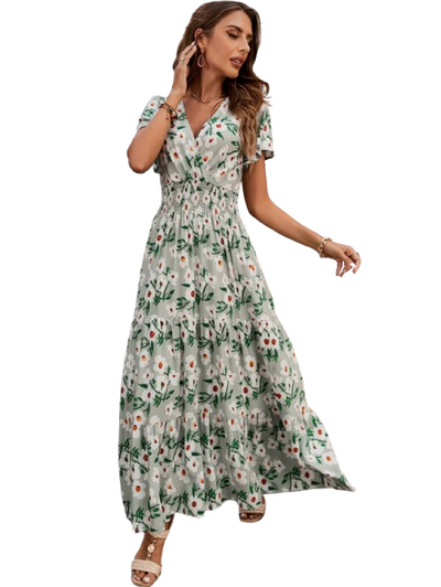 Sara | Floral print V-neck Maxi dress