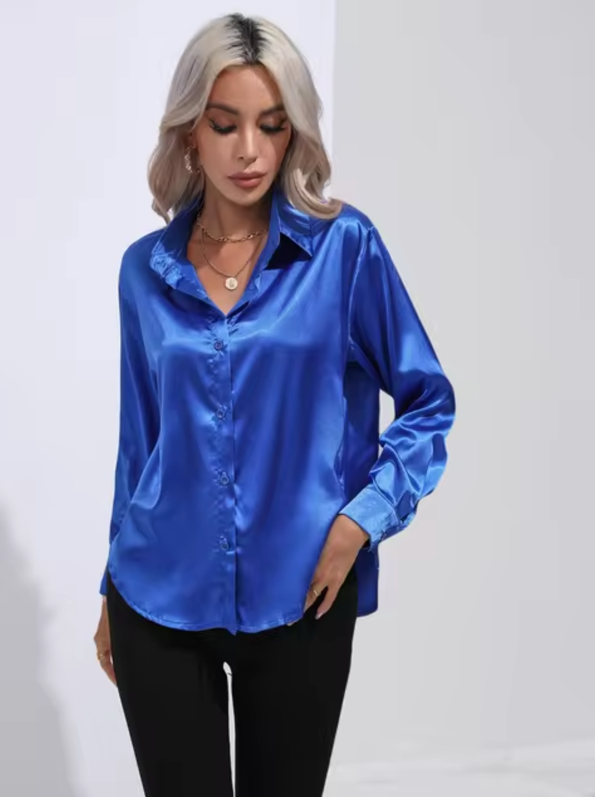 Doreen | Elegant Satin Charm Blouse