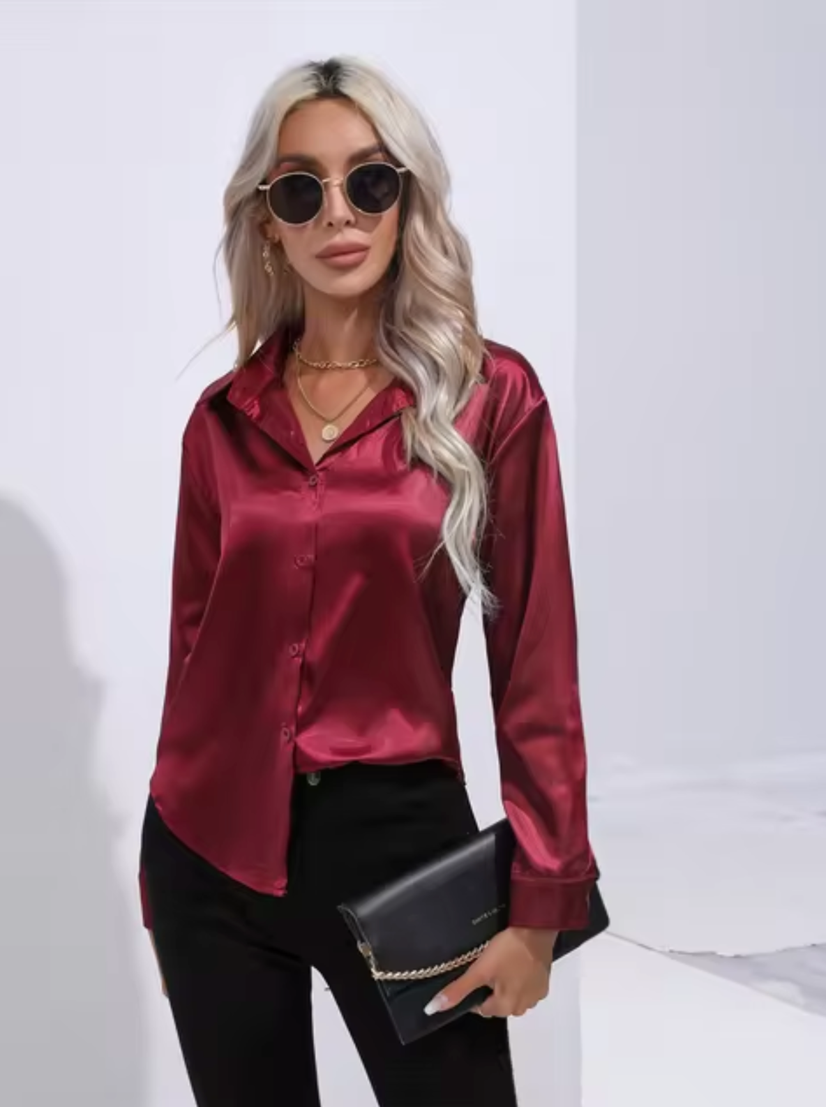Doreen | Elegant Satin Charm Blouse