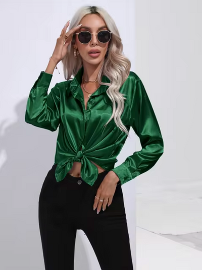 Doreen | Elegant Satin Charm Blouse