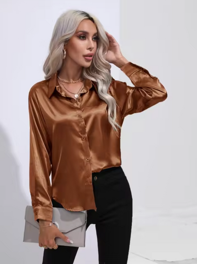 Doreen | Elegant Satin Charm Blouse