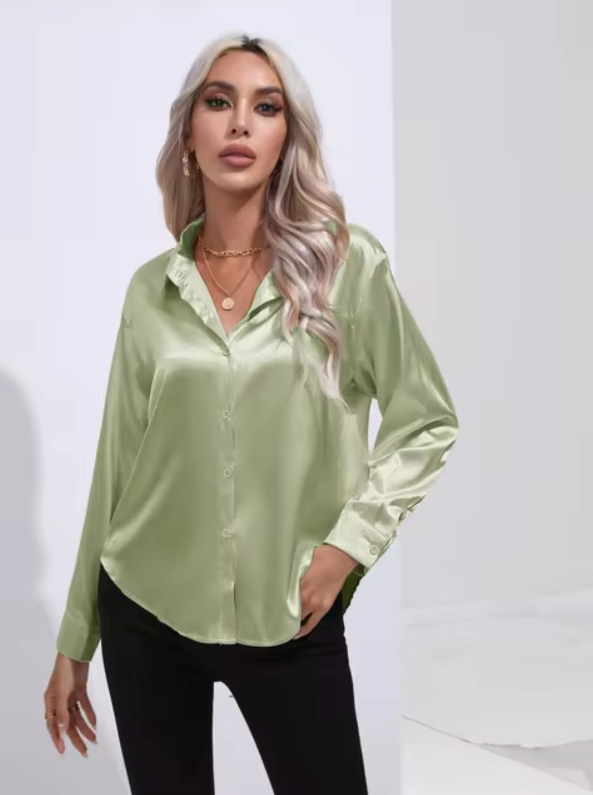 Doreen | Elegant Satin Charm Blouse