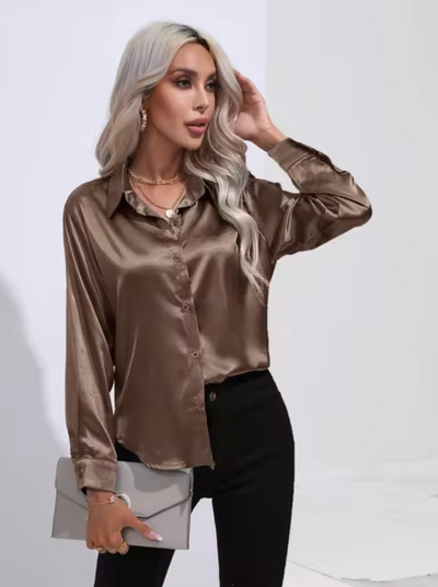 Doreen | Elegant Satin Charm Blouse